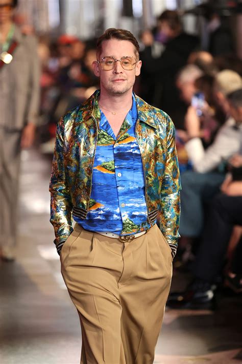 culkin gucci model|Macaulay Culkin makes surprise appearance on Gucci runway.